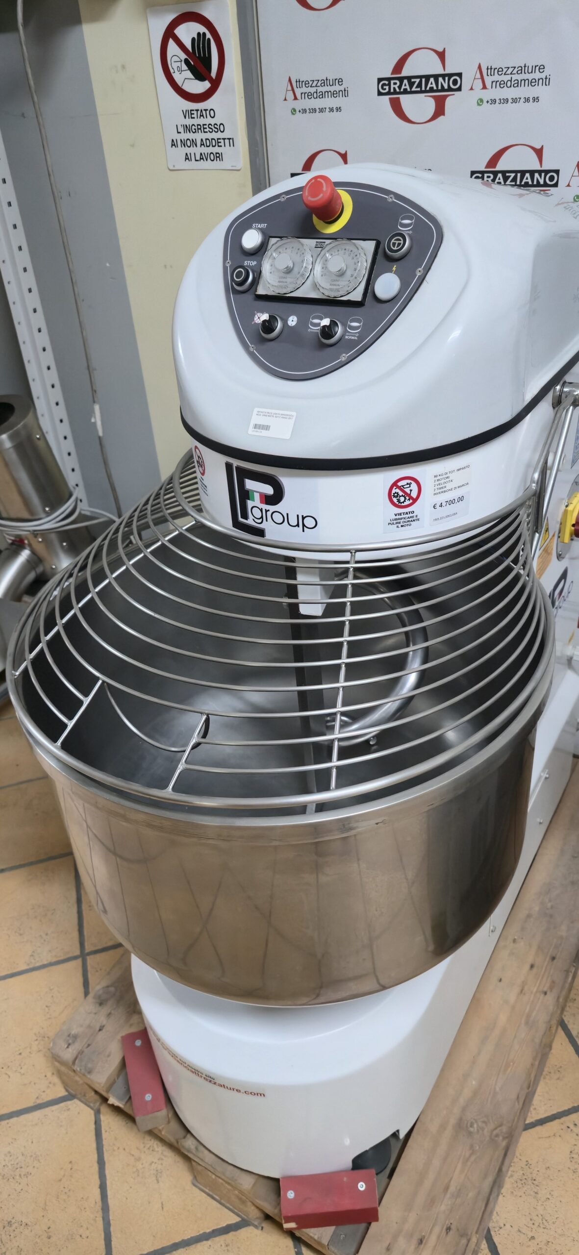 IMPASTATRICE A SPIRALE da 80 kg marca LP GROUP - immagine 2