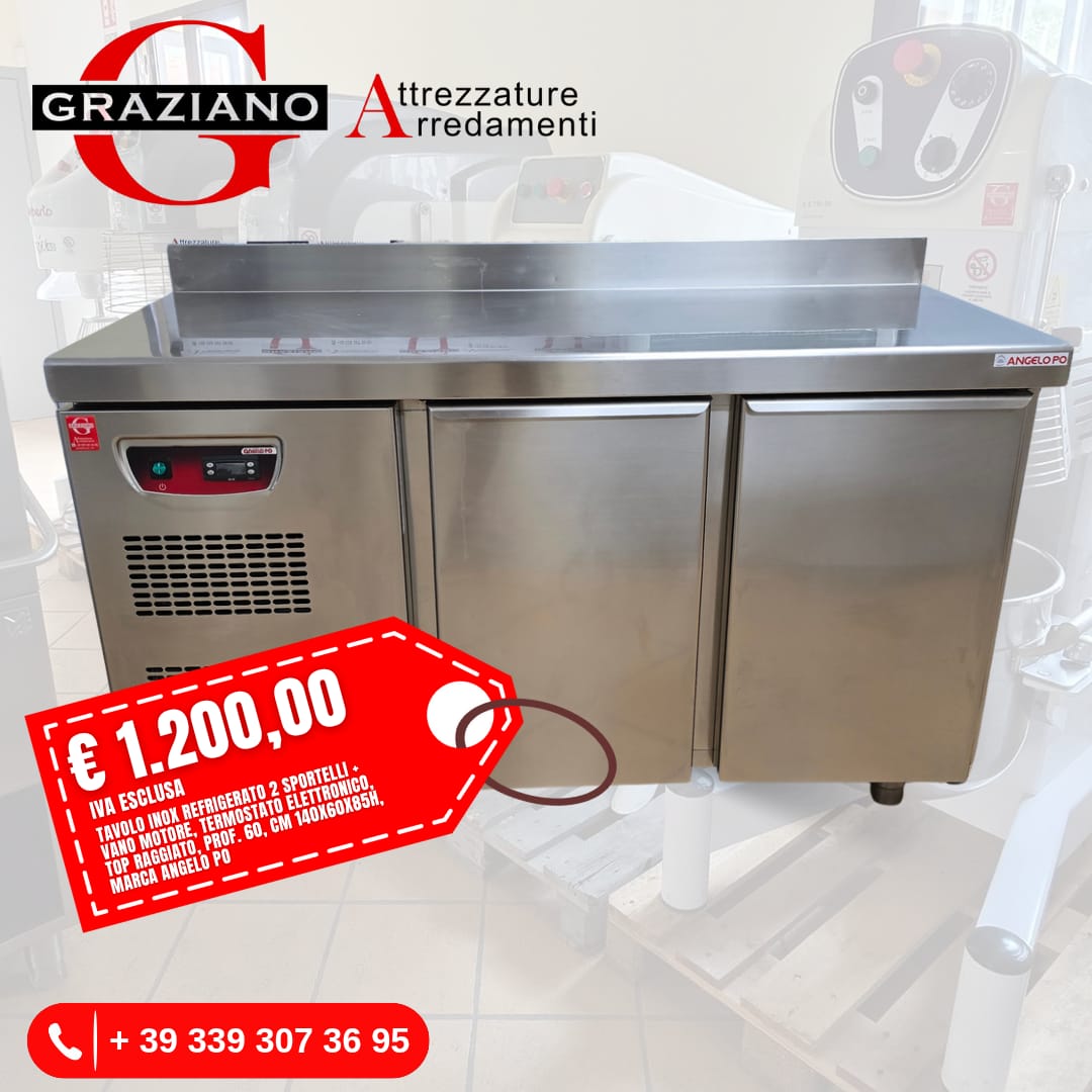 TAVOLO REFRIGERATO 2 PORTE positivo marca ANGELO PO