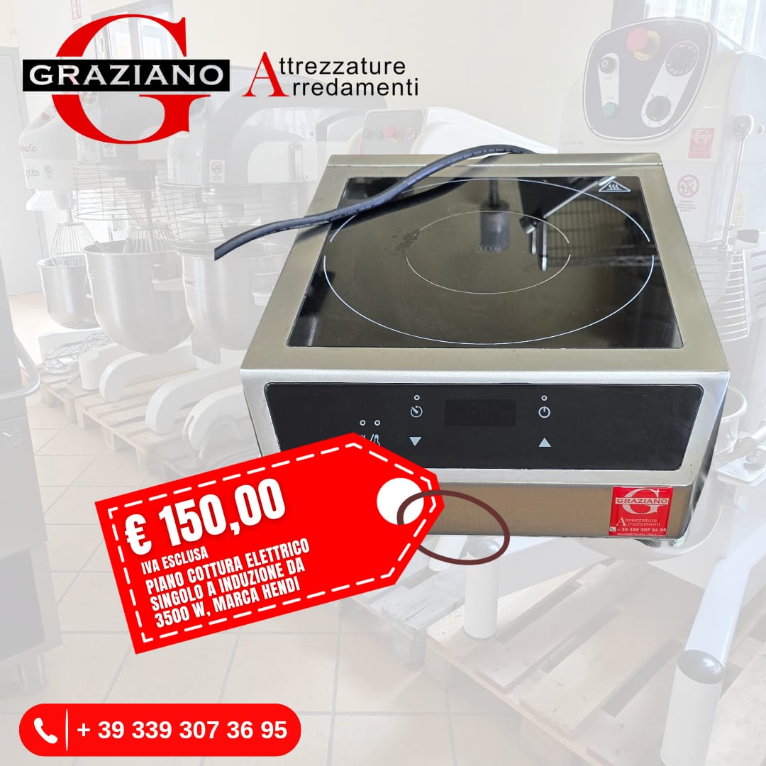 PIANO A INDUZIONE in acciaio inox da banco marca HENDI