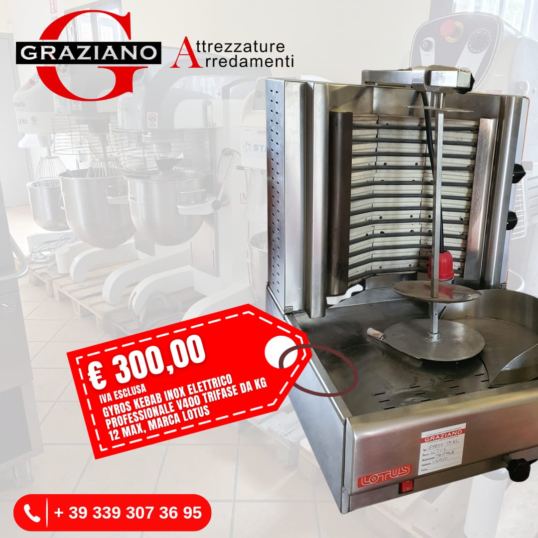 GYROS ELETTRICO in acciaio inox da banco marca LOTUS