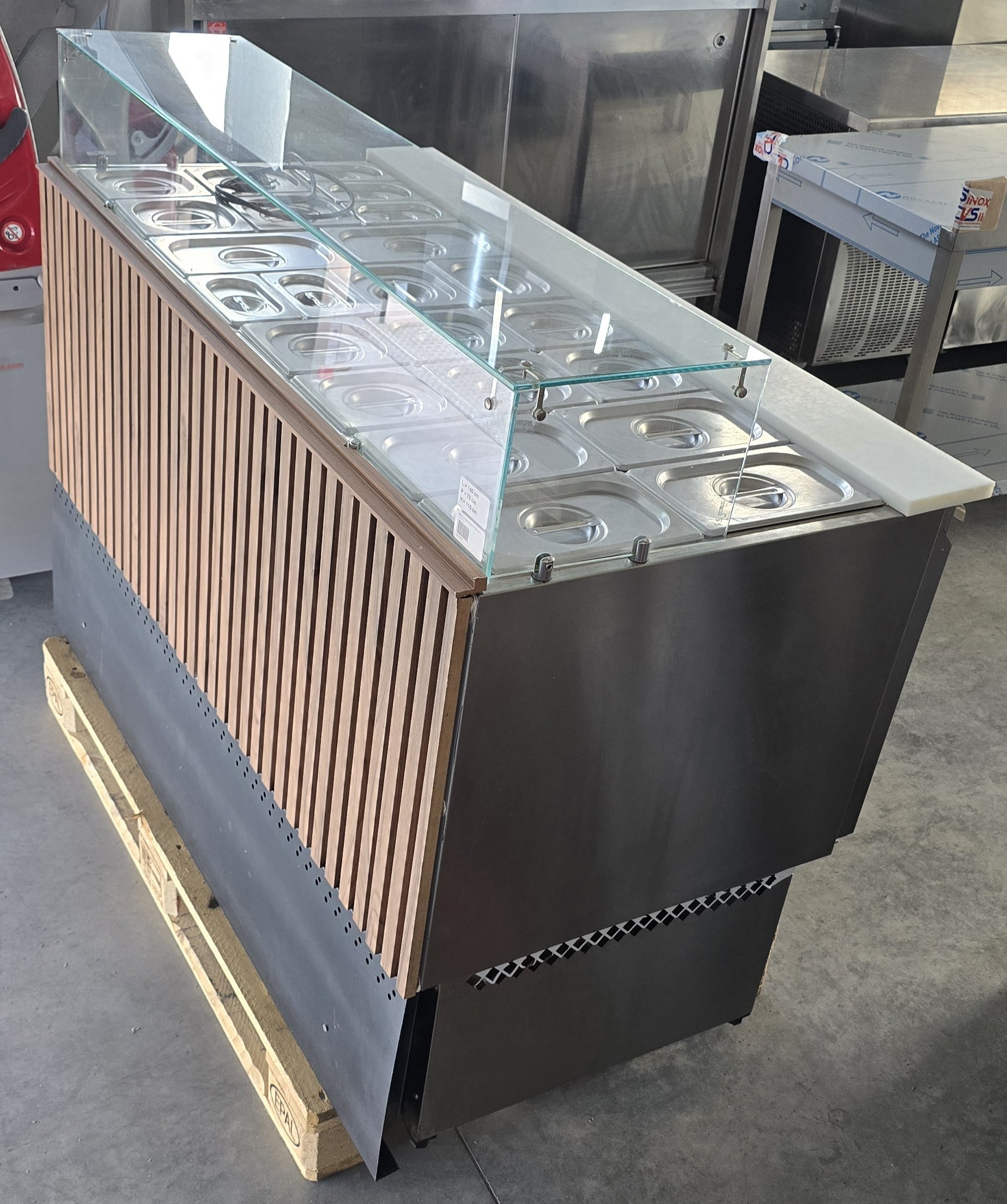 SALADETTE BANCO POKE/SUSHI REFRIGERATO cm 140x73x110h marca AMITEK - immagine 4