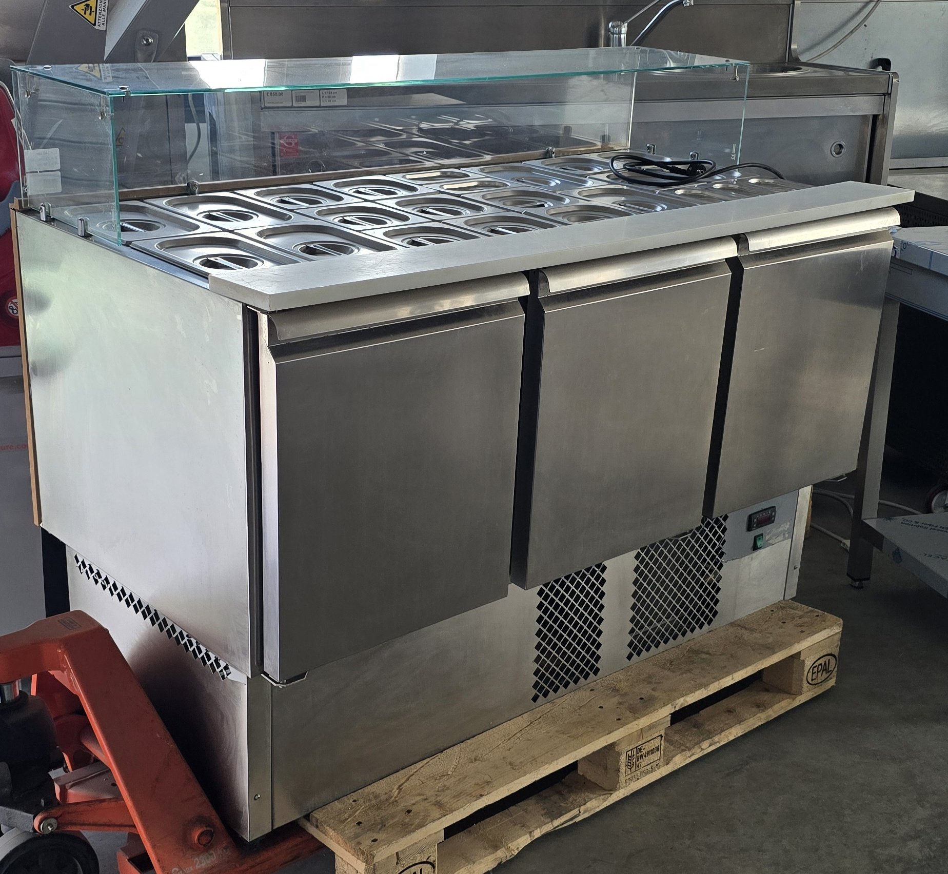 SALADETTE BANCO POKE/SUSHI REFRIGERATO cm 140x73x110h marca AMITEK - immagine 3