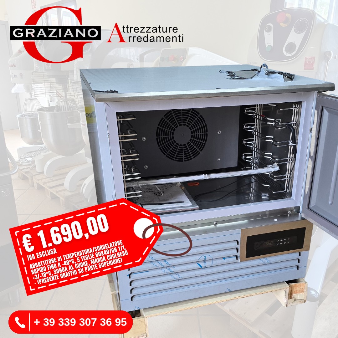 ABBATTITORE di temperatura 5 teglie 60x40/53x32 marca COOLHEAD