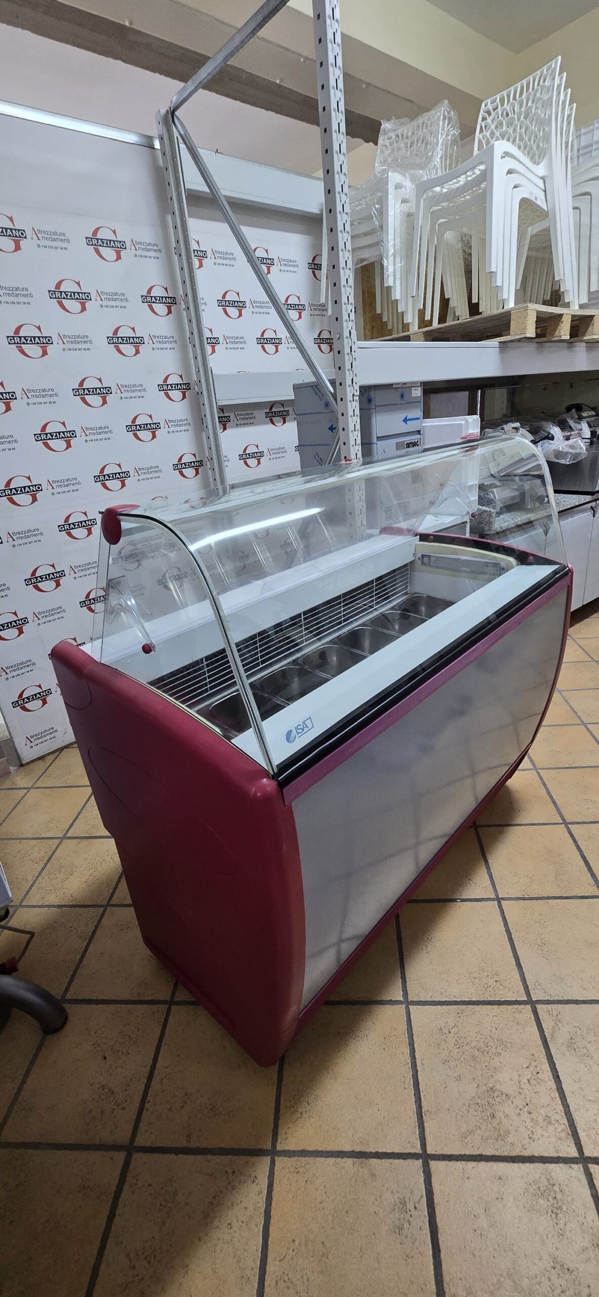 VETRINA GELATERIA STATICA 7 gusti marca ISA - immagine 5